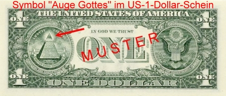 Symbol Auge Gottes im US-1-Dollarschein
